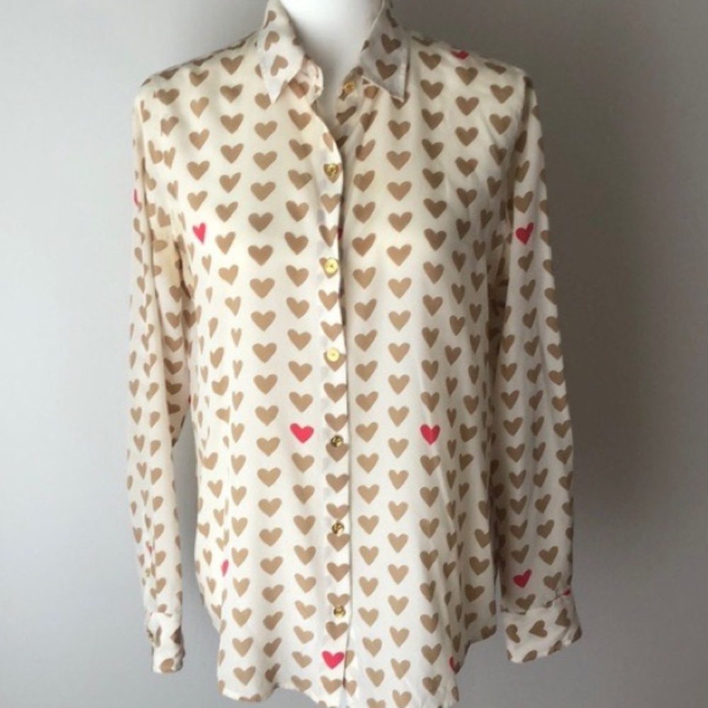 Silk Button Down Blouse  size M